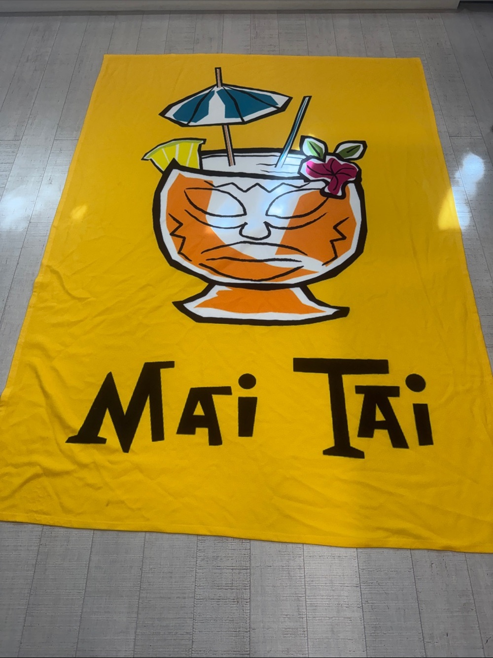 Yellow Mai Tai beach blanket/photo backdrop